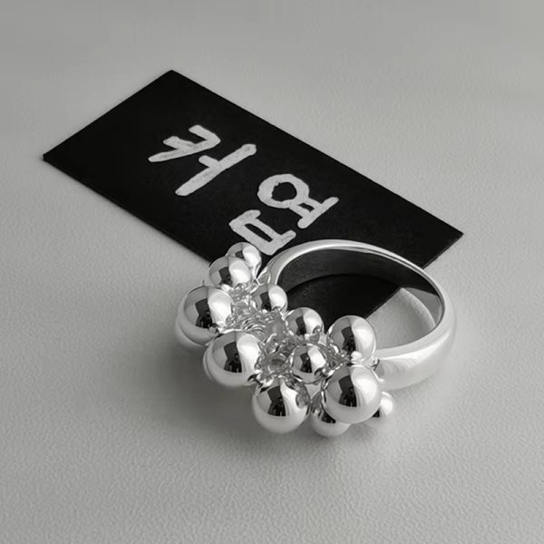 S925 Silver Ring Sterling Silver Grape Multi-bead Ring for Women Korean Original Niche Design Reprint Jewelry