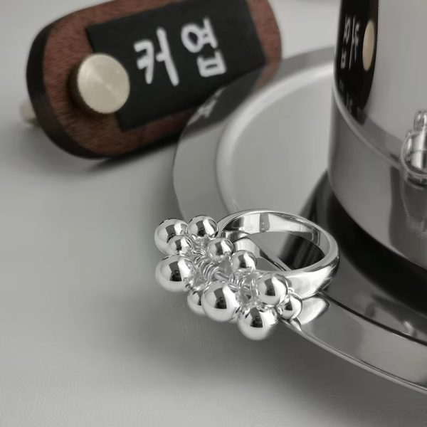 S925 Silver Ring Sterling Silver Grape Multi-bead Ring for Women Korean Original Niche Design Reprint Jewelry - Image 3