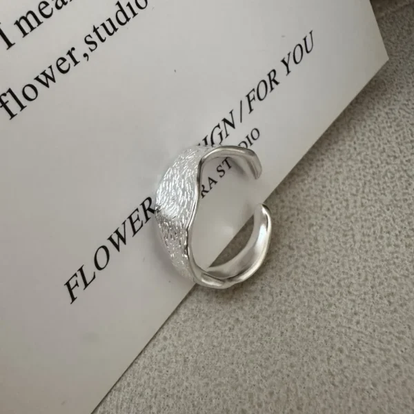 S925 Sterling Silver Korean Version Niche Texture Basic Matte Ring Korean Version Korean Style Simple Ring Wholesale