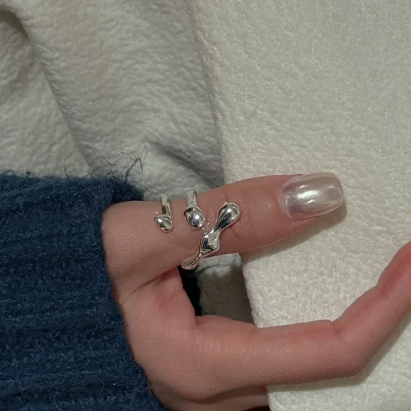 S925 Sterling Silver Korean Version Niche Design Sense Cross Retro Basic Ring Simple Personality Ring Wholesale