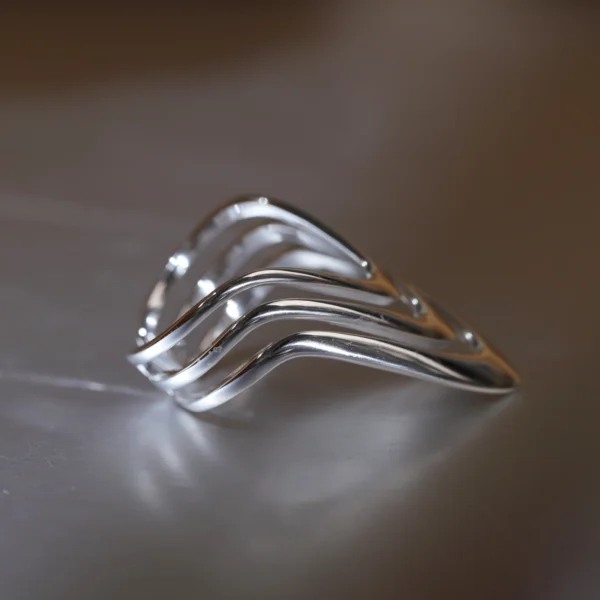 Original Design Real 925 Sterling Silver Simple Basic Diamond Korean Version Niche Fashion Multi-layer Ring Wholesale