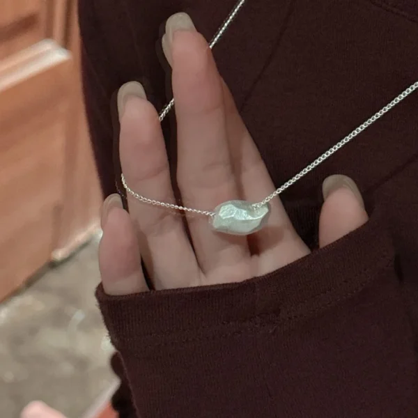 S925 Sterling Silver Niche Design Sense Multi-water Chestnut Retro Simple Necklace Wind Fashionable Collarbone Chain Wholesale