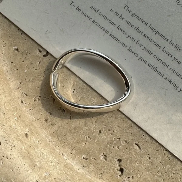 S925 Sterling Silver Niche Design Sense Retro U-shaped Ring Korean Style Simple Stacked Ring Wholesale 44JZ52