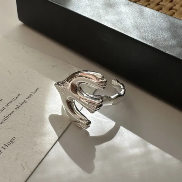 S925 Sterling Silver Korean Version Niche Design Sense Peace Flying Pigeon Ring INS Blogger Simple Ring Wholesale