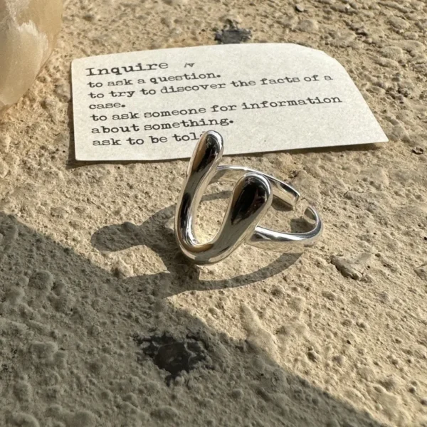 S925 Sterling Silver Korean Version Niche Design Sense U-shaped Retro Basic Ring Wholesale 44JZ53