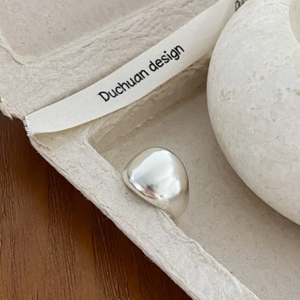 Fever The Same 925 Sterling Silver Simple Niche Matte Matte Fat Pier Pier Open Ring Female Index Finger Ring High Sense