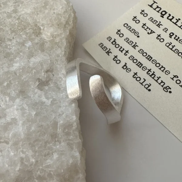 S925 Sterling Silver Korean Version Niche Design Sense Brushed Texture Ring Simple Retro Wholesale