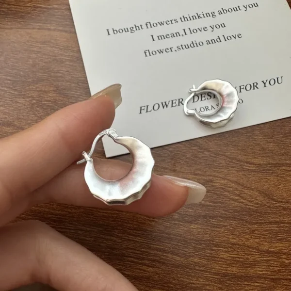 S925 Sterling Silver Korean Niche Design Matte Frosted Ear Buckle Korean Style Simple Fashion INS Earrings Wholesale