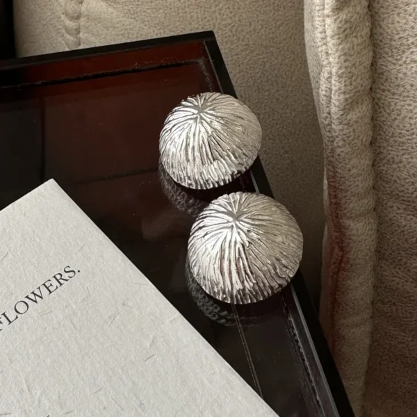 CHOZON Vip S925 Sterling Silver Retro Texture Round Earrings Heavy Industry Simple Wholesale Bulk Purchase Source Ear Jewelry