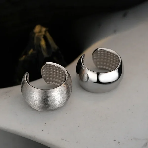 CHOZON Korean Brushed Ear Clips Without Ear Piercings Advanced Simple S925 Sterling Silver Ear Bone Clips Cross-border Wholesale