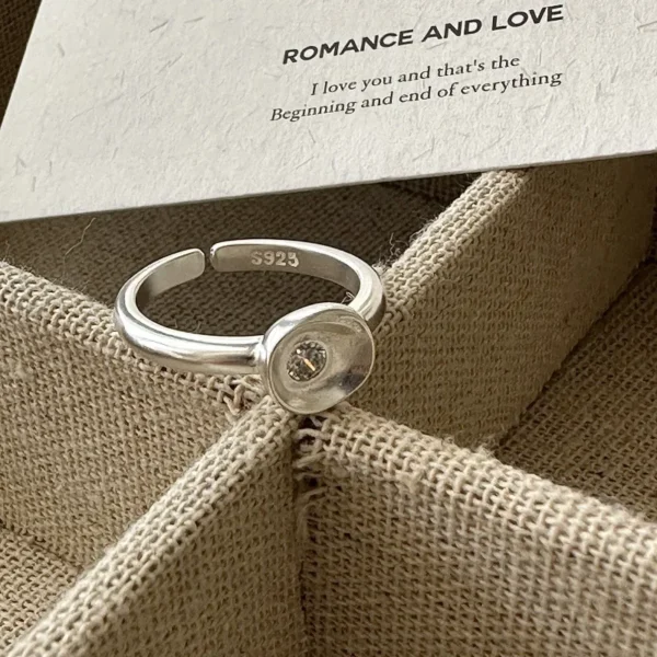 S925 Sterling Silver European Niche Design Sense Retro Zircon Ring Japanese Style Personalized Basic Ring Wholesale