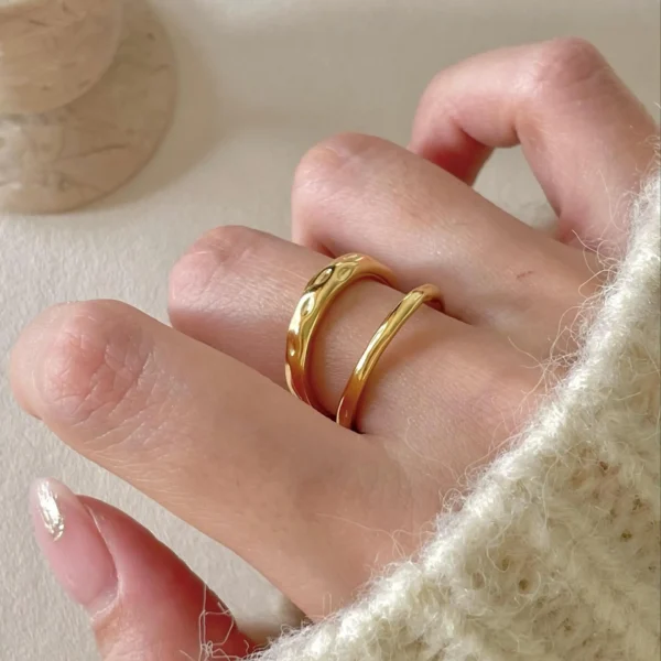 Real Silver Factory WholesaleS925 Sterling Silver Irregular Line Ring Design Sense Ins Personality