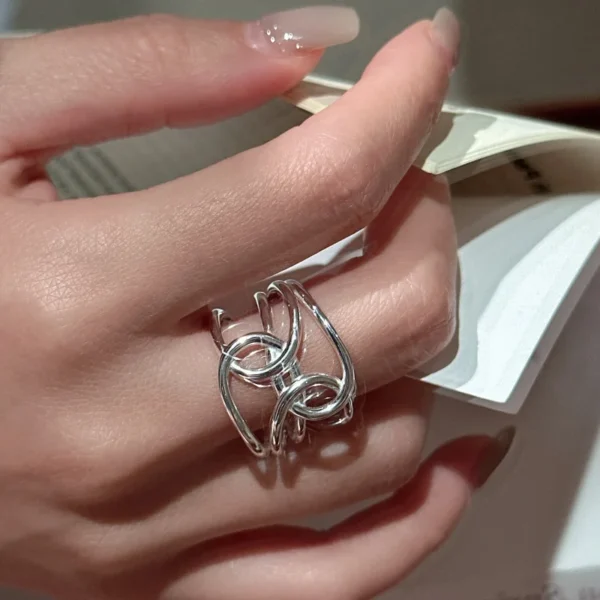 S925 Sterling Silver European Niche Design Sense Retro Simple Fashion Ring Korean Style Personalized Jewelry Wholesale