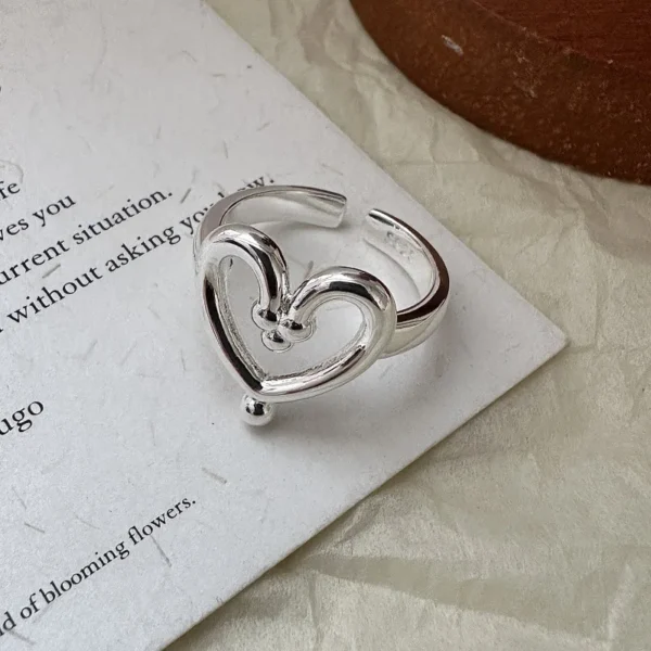 S925 Sterling Silver Spanish Niche Design Love Simple Ring Italian Style Simple Retro Ring Wholesale