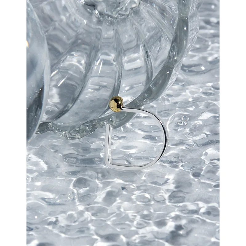 F.I.N.S Genuine 925 Sterling Silver Rings Minimalist Contrast Color Open Ring Geometric Flat Glossry Index Finger Ring for Women - 이미지 2