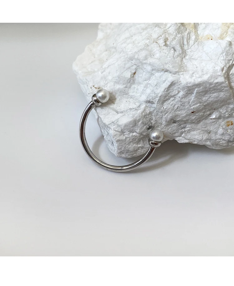 F.I.N.S Minimalist 925 Sterling Silver Ring INS Fashion Small Size Open Pearl Slim Line Knuckle Finger Ring Stackable Joint Ring - 이미지 5