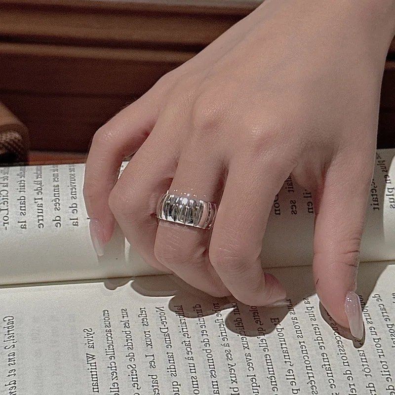 S925 Sterling Silver Niche Design Sense Retro Simple Basic Ring Korean Version Korean Style Fashionable Ring Wholesale - Image 3