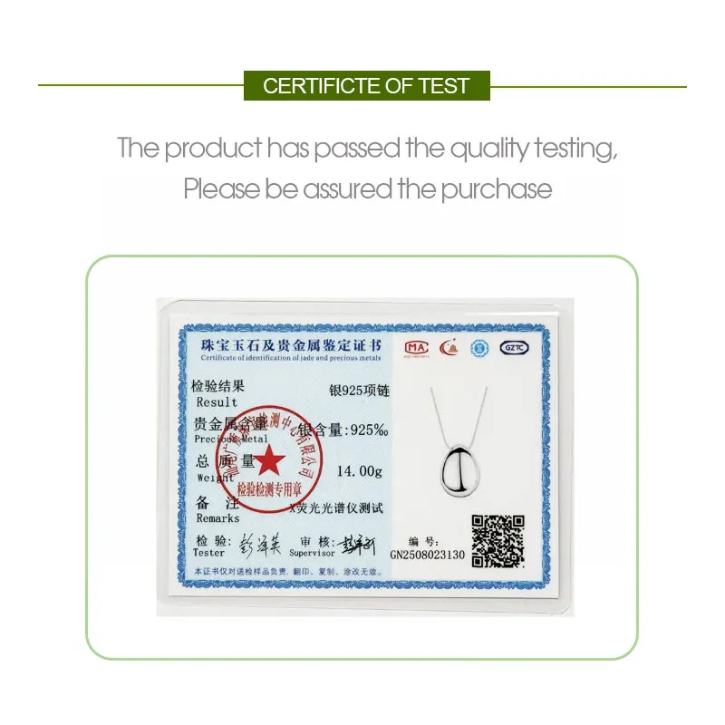 F.I.N.S Minimalist S925 Sterling Silver Large Glossy Egg-Shaped Pendants for Women Big Waterdrop Snake Chain Necklace Accessory - Image 6