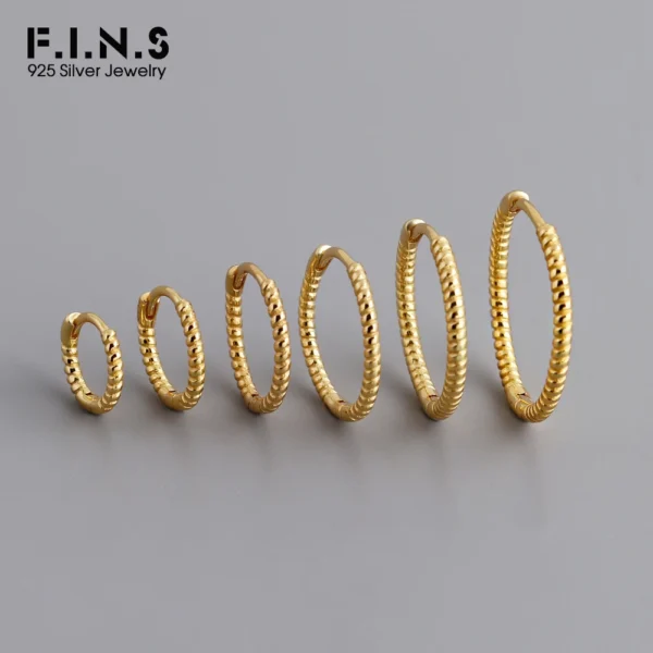 F.I.N.S Original 925 Sterling Silver Mini Hoops Big Circles Huggies Women Rock Punk Round Earring For Women Men Fine Jewelry