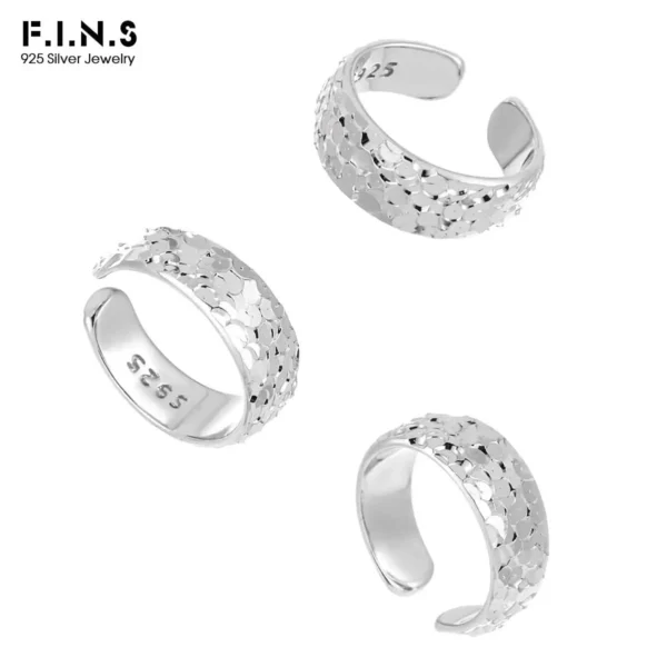 F.I.N.S Original Scale Design S925 Sterling Silver Clip Earring Minimalist Uneven Stackable Catilage Fine Jewelry For Women Men