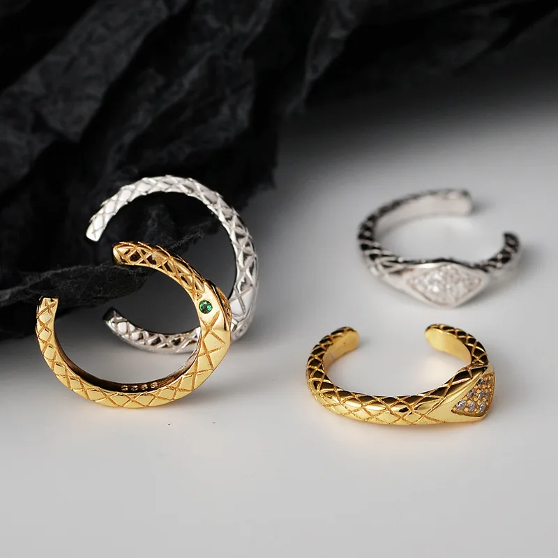 F.I.N.S 1Piece S925 Sterling Silver Zircon Small Snake Ear Clip Stackable Snake Texture Earcuff Fashion Fine Jewelry Accessories - Image 2