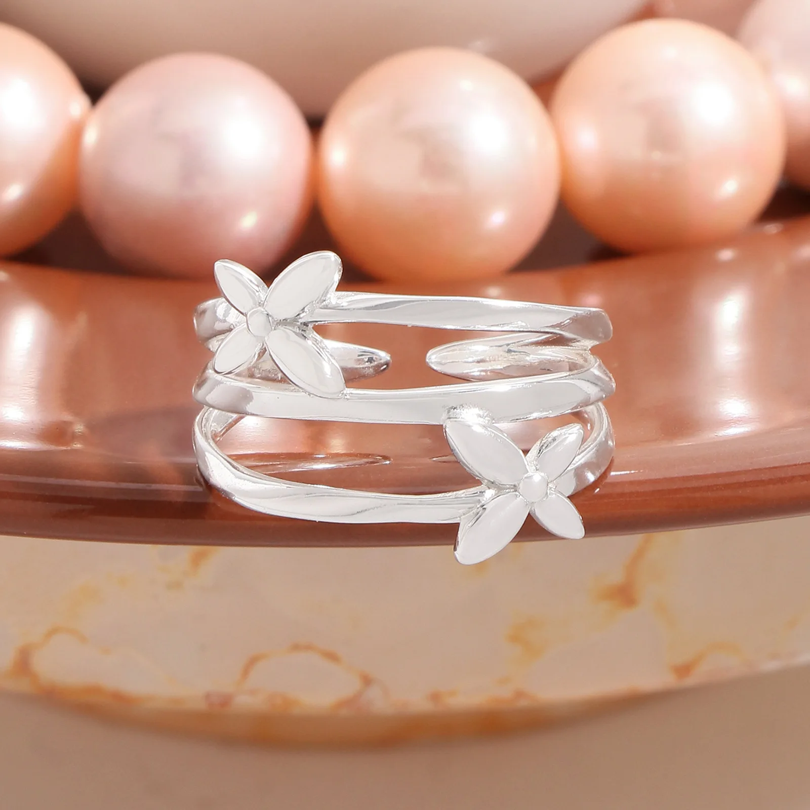 F.I.N.S Original Butterfly S925 Sterling Silver Ring Korean Design Multi-Layer Lines Opening Adjustable Fashion Fine Jewelry - Image 2