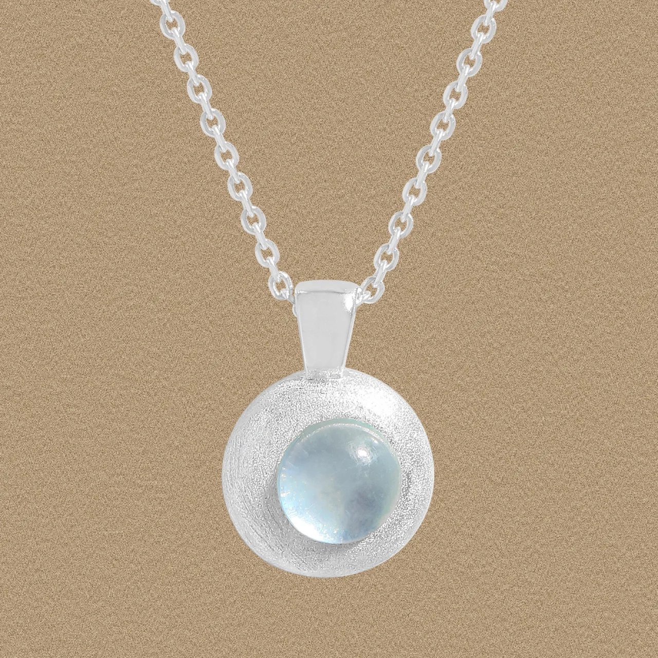 Natural Aquamarine Pendant Necklace S925 Sterling Silver Brushed Matte Finish Korean INS Style Dainty Choker for Women - Image 4