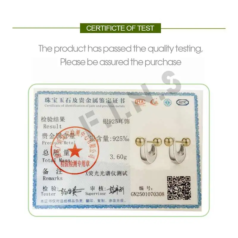 F.I.N.S Original U-Shaped S925 Sterling Silver Gold Bead Screw Earrings Minimalist Piercing Ear Studs Fashion Fine Jewelry Gifts - Image 6