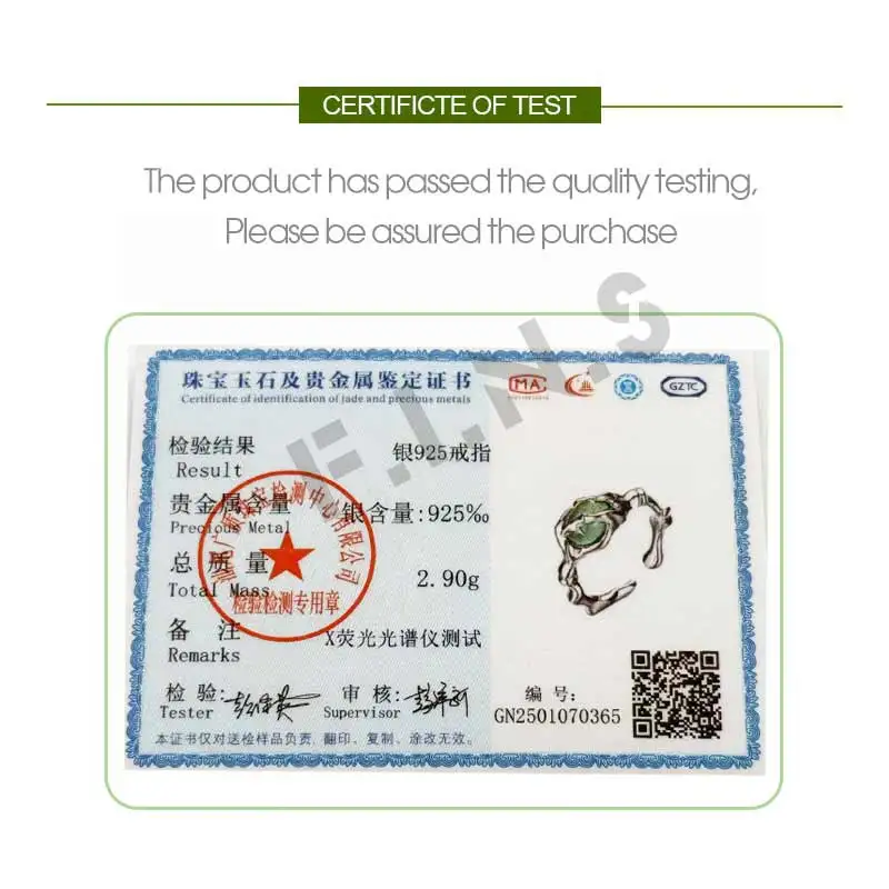 F.I.N.S Original S925 Sterling Silver Open Rings Aventurine Jade Gem Stone Punk Rock Adjustable Finger Fashion Fine Jewelry Gift - Image 6