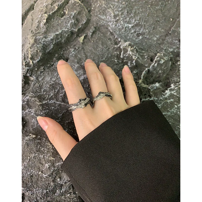 F.I.N.S Original Color Separation S925 Sterling Silver Ring Irregular Hollow Open Adjustable Anti-Allergy Finger Fine Jewelry - Image 3