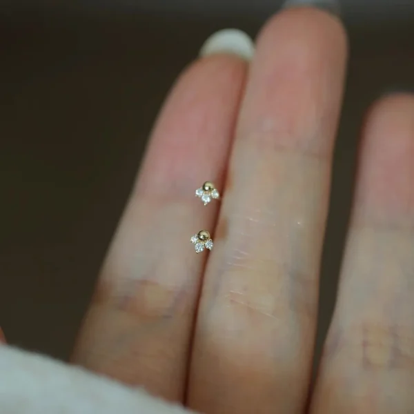 S925 Silver 14K Gold Plated Mini Mermaid Tail Earrings for Women Invisible Hidden Huggie Stacking Dainty Sweet Jewelry Gift