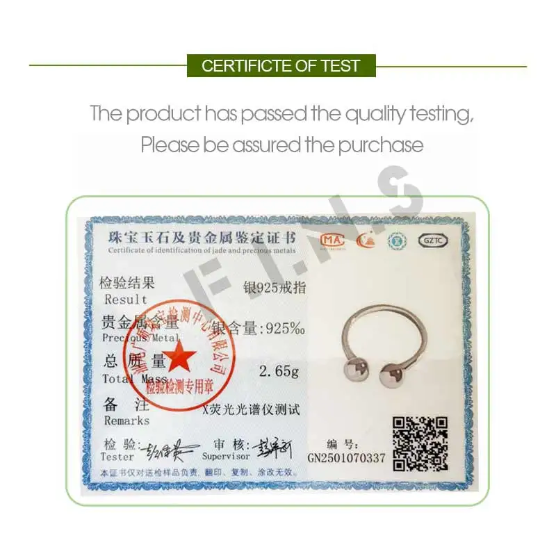 F.I.N.S Minimalist Double Bead Ball S925 Sterling Silver Gold Open Rings for Women Smooth Geometric Adjustable Finger Ring Jewel - Image 6