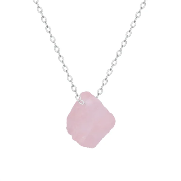 CHOZON S925 Solid Silver Pink Agate Pendant Necklace French Romantic Wholesale Dainty Layering Jewelry for Women