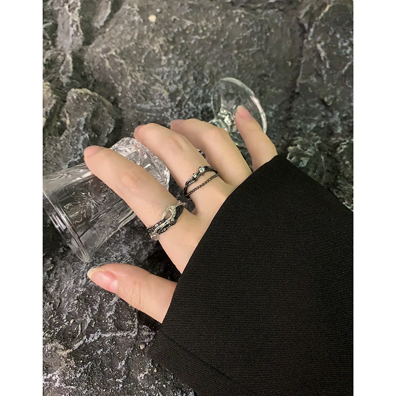 F.I.N.S Original Color Separation S925 Sterling Silver Ring Irregular Hollow Open Adjustable Anti-Allergy Finger Fine Jewelry - Image 4