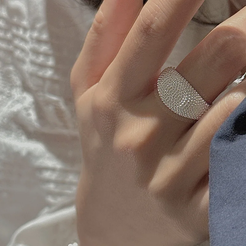 S925 Sterling Silver Korean Version of Niche Design Retro Texture Simple Basic Ring South Korea's Fashion Ring - Image 2