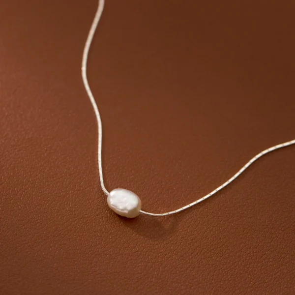 Woman Pearl Necklace For Women On Neck Silver 925 Chain Necklaces Female Pearl Pendant Girls Fashion Jewelry Elegant