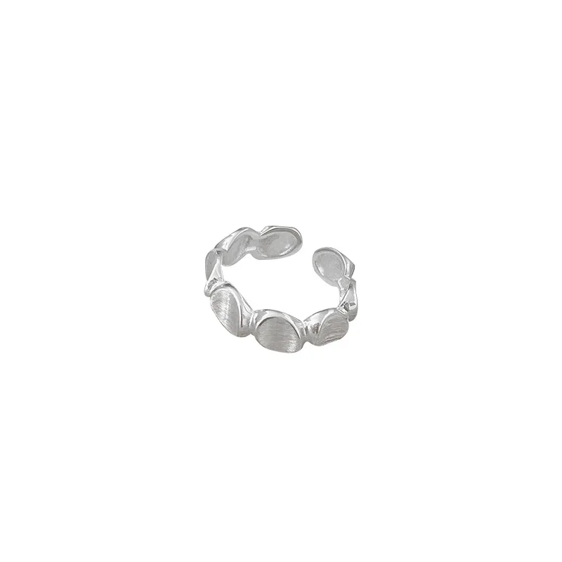 CHOZON S925 Solid Silver Brushed Disc Ring French Industrial Wholesale Stacking Jewelry for Women - Image 5