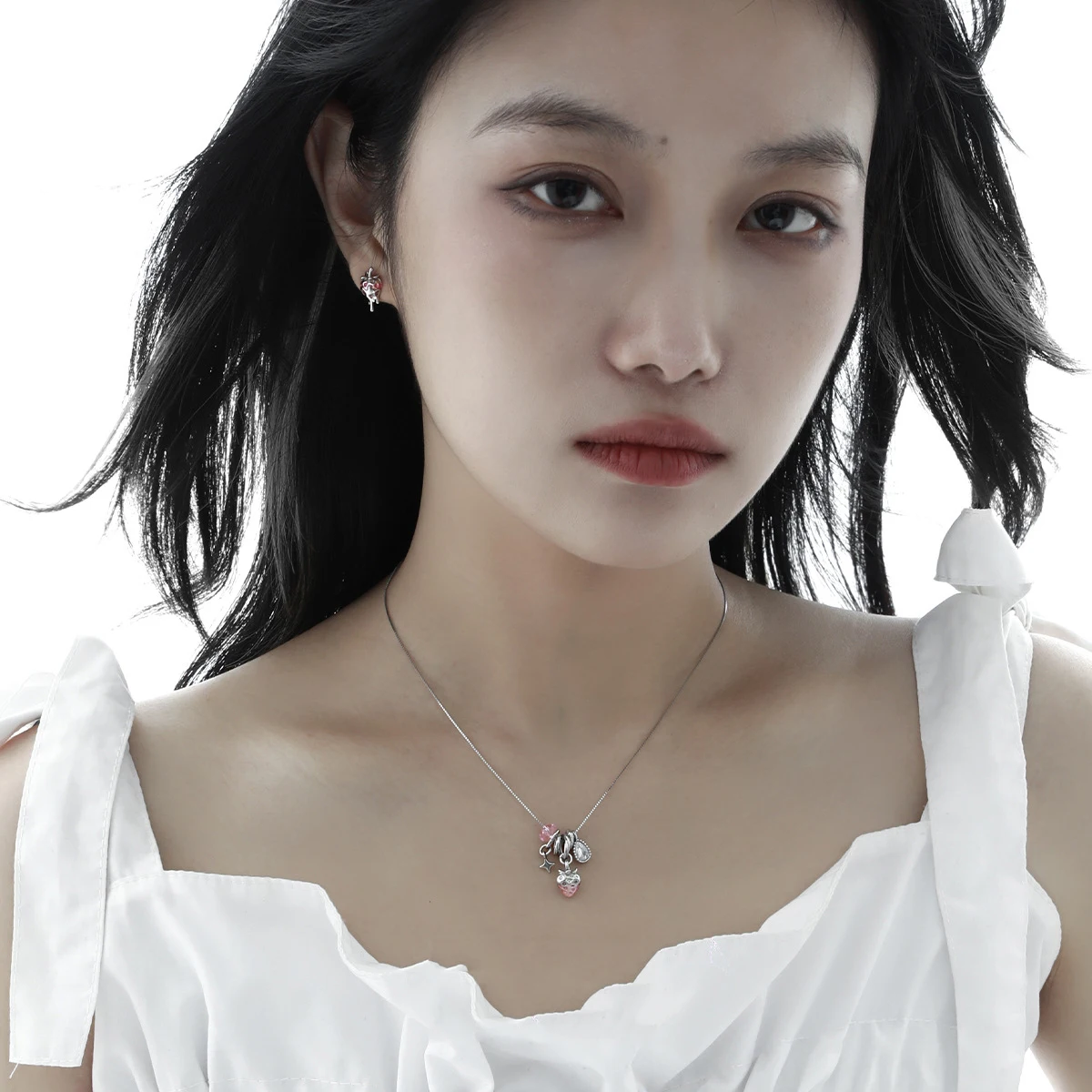 F.I.N.S Original Sweet Cute Strawberry S925 Sterling Silver Stud Earrings Oil-dropping Plant Piercing Ear Fashion Fine Jewelry - Image 4