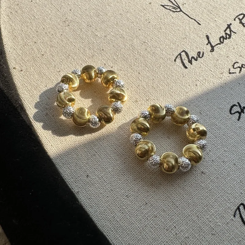 F.I.N.S Korean Pure 925 Sterling Silver Cat Eye Bead Ring Simple Glitter Beads Handmade Adjustable Fine Jewelry Anti-Allergic - Image 5