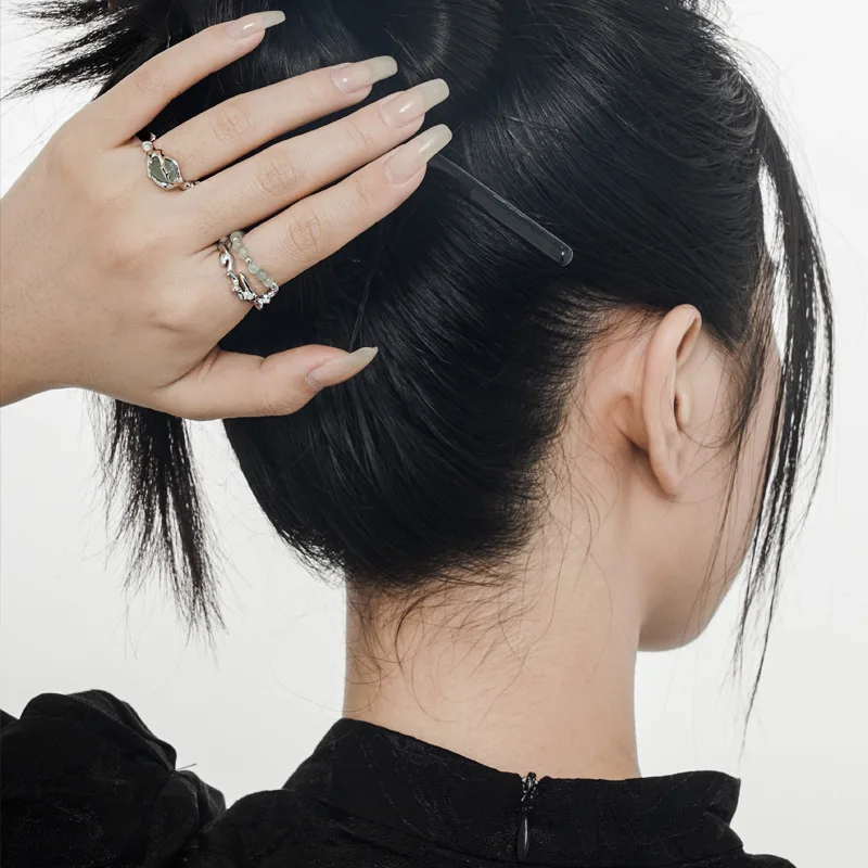 F.I.N.S Original S925 Sterling Silver Open Rings Aventurine Jade Gem Stone Punk Rock Adjustable Finger Fashion Fine Jewelry Gift - Image 3