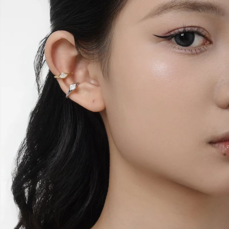 F.I.N.S 1Piece S925 Sterling Silver Zircon Small Snake Ear Clip Stackable Snake Texture Earcuff Fashion Fine Jewelry Accessories - Image 3