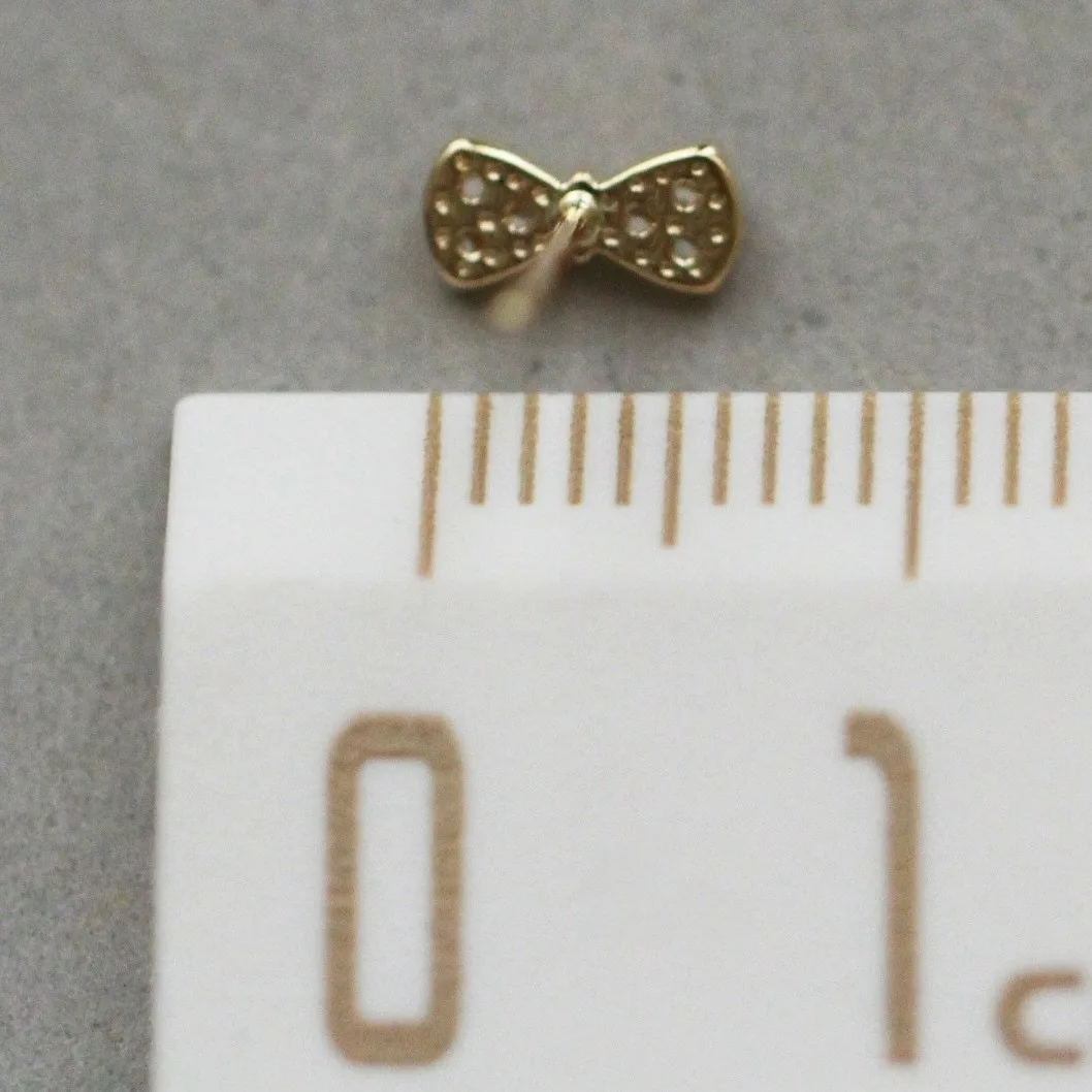 S925 Silver 14K Gold Plated Mini Bow Earrings for Women Dainty Simple Studs Everyday Versatile Student Elegant Ear Jewelry - Image 3