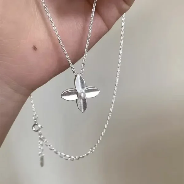 CHOZON S925 Solid Silver Gardenia Pearl Necklace French Luxury Minimalist Wholesale Dainty Jewelry for Women