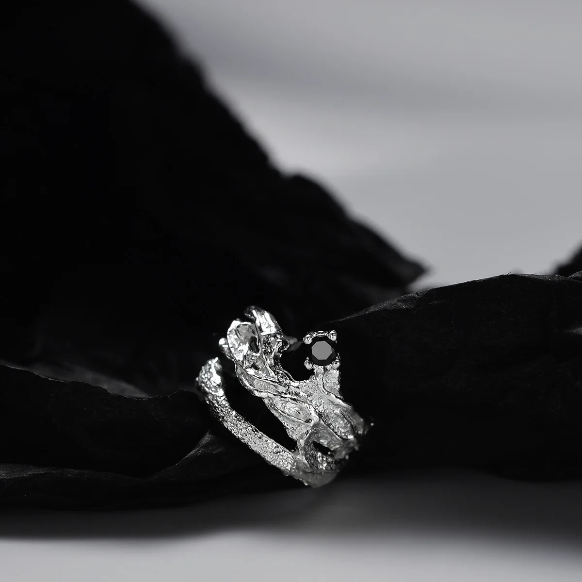 MLKENLY Real 925 Sterling Silver Irregular Ear Clip No Pierced Black Zircon Wide Uneven Ear cuff for women Earring Jewelry - Image 2