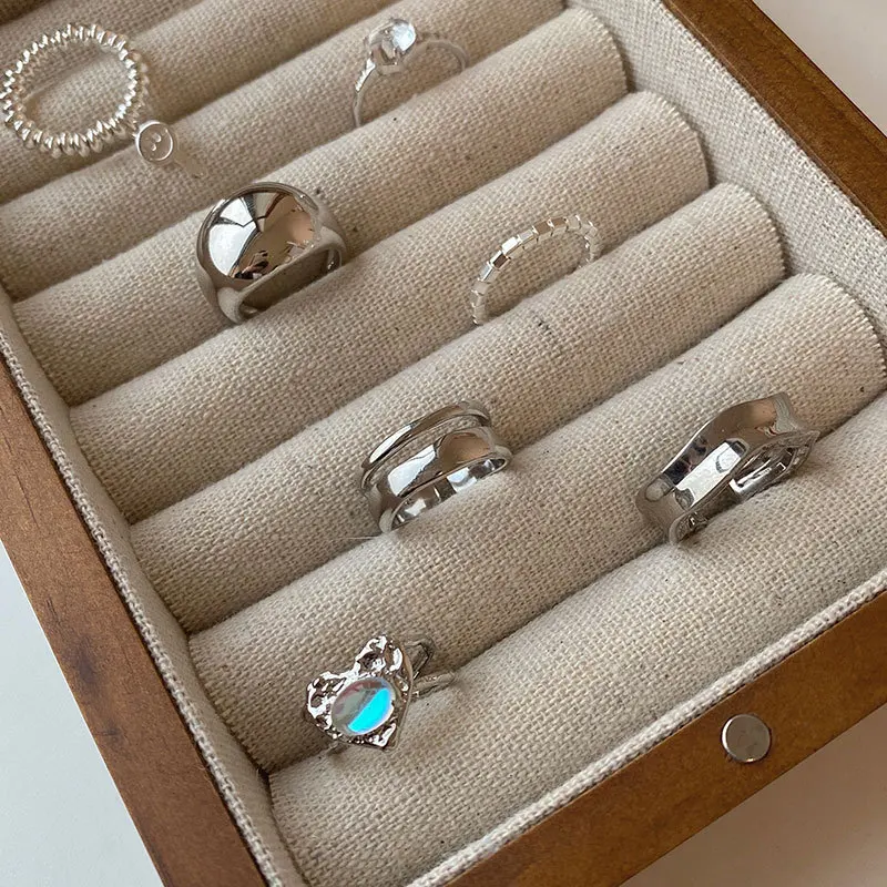 100% Genuine S925 Sterling Silver Ring Korean Order Round Arc Smooth Niche Fashion Personality Wild Wholesale Price - Image 3