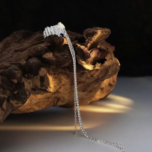 MLKENLY Niche Real 925 sterling silver tassel chain ear clip female ins wind no pierced texture inlaid zircon ear clip