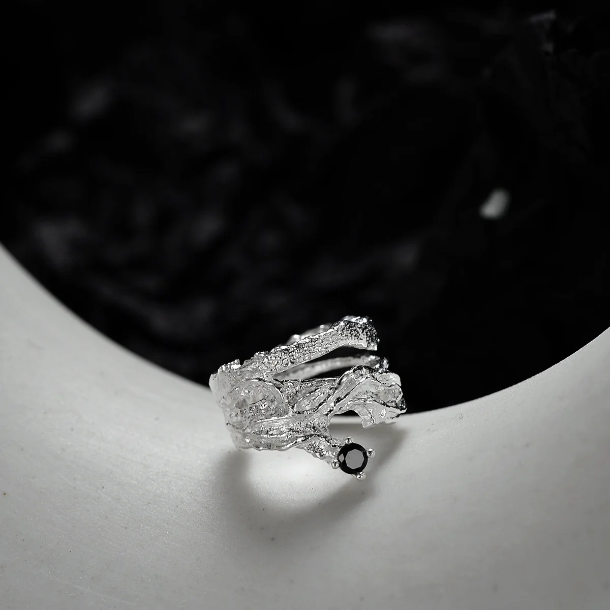 MLKENLY Real 925 Sterling Silver Irregular Ear Clip No Pierced Black Zircon Wide Uneven Ear cuff for women Earring Jewelry - Image 4