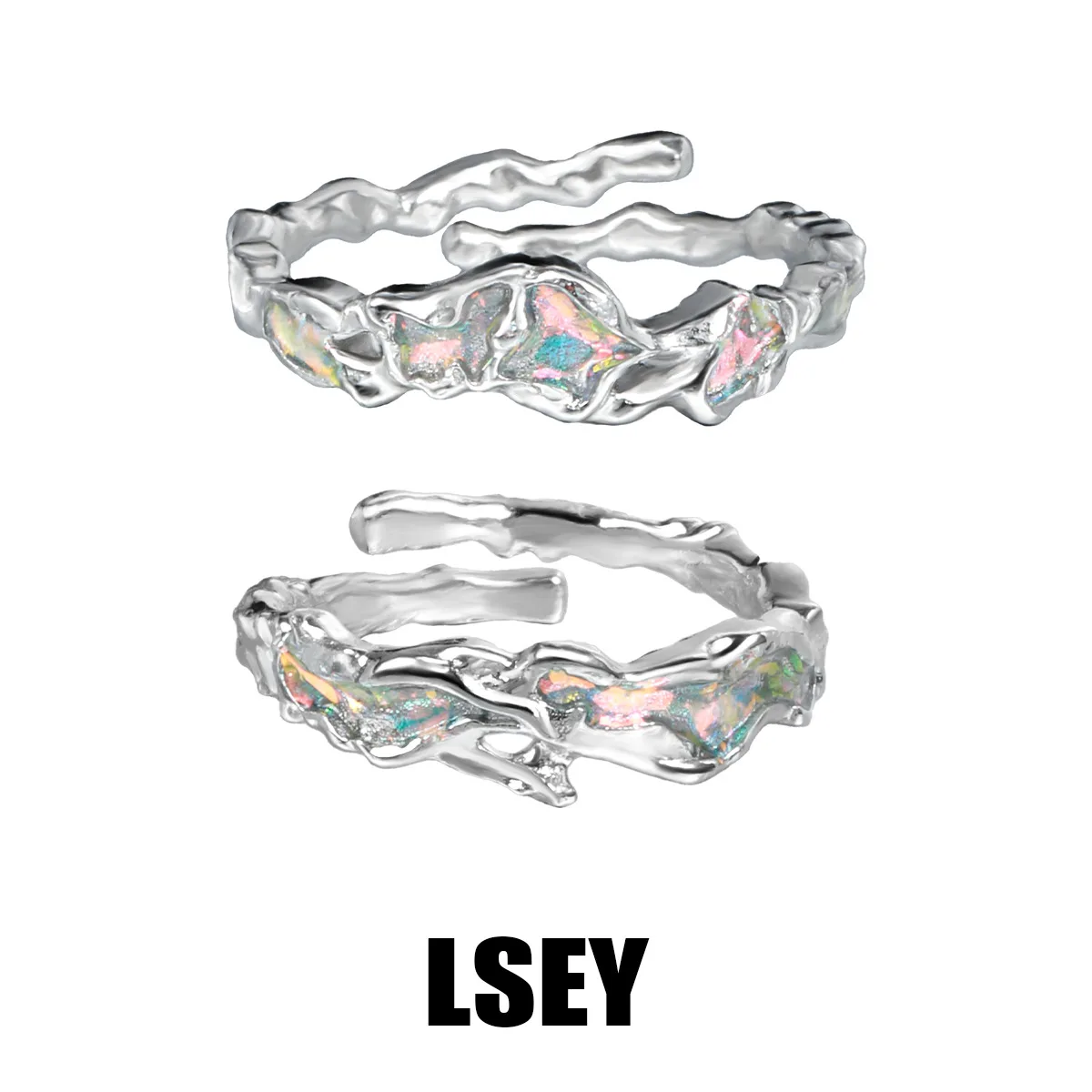 MLKENLY S925 sterling silver Aurora 925 Sterling Silver Ring Eternity Promise Wedding Ring Fine Jewellry