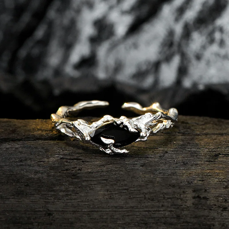 MLKENLY S925 sterling silver Irregular hollowed out broken adjustable index finger ring Women Personality Exquisite Gift - Image 5