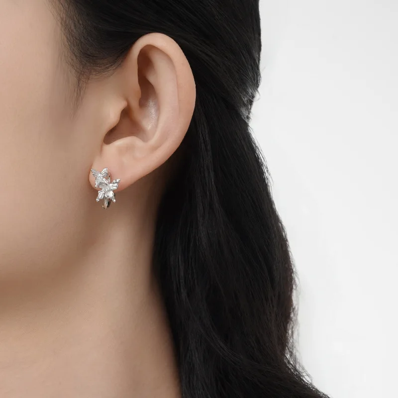 MLKENLY 925 Sterling Silver Irregular shaped butterfly ear buckle with inlaid agate earrings for women - Image 3